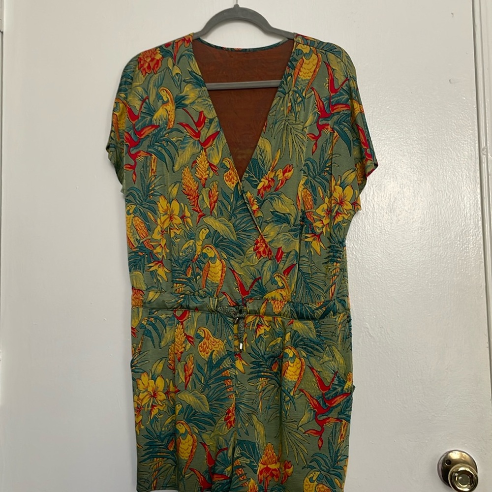 La Petite Francaise Tucan print shorts romper